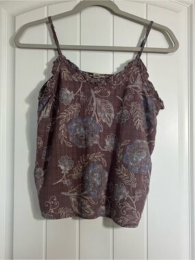 a.n.a Mauve Floral Cold-Shoulder Cami Top